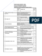 First Semester Course Allocation