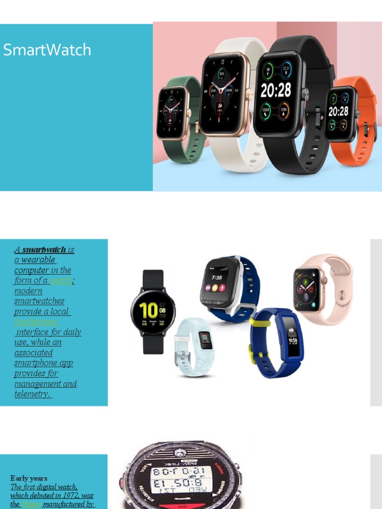 Презентация smartwatches PDF Smartwatch Classes Of Computers