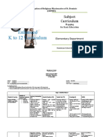 Subject Curriculum: Enhanced K To 12 Curriculum