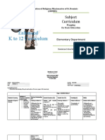 Subject Curriculum: Enhanced K To 12 Curriculum