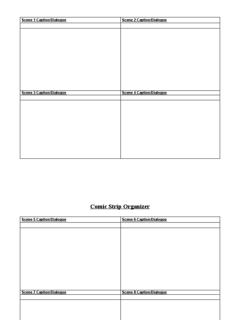Comic Strip Dialogue Organizer | PDF | Games & Activities