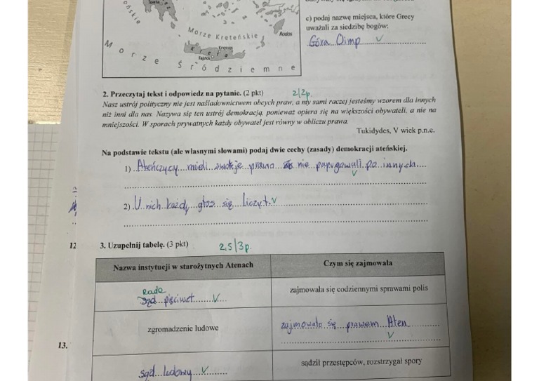 Sprawdzian Starożytna Grecja Klasa 5 Test Z Historii Starozytna Grecja | PDF