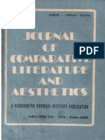 Journal of Comparative Literature and Aesthetics, Vol. XII-XIII, 1989-90