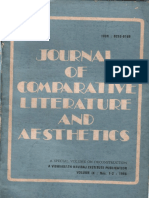 Journal of Comparative Literature and Aesthetics, Vol. IX, Nos. 1-2, 1986
