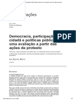 Democracia, Participação Cidadã e Políticas Públicas_ Uma Avaliação a Partir Das Ações de Protesto
