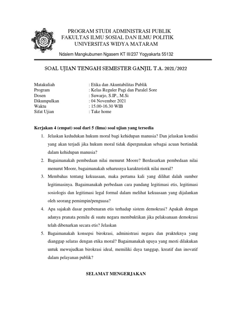 Soal UTS EAP PDF