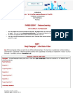 PAIRED ESSAY - Distance Learning: Topic: Writing Persuasive Essays in English