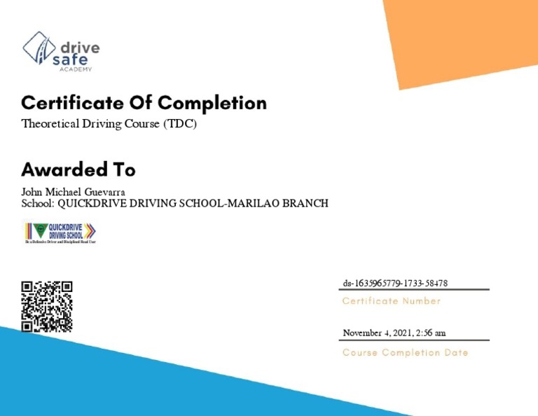 John Michael - Guevarra Theoretical Driving Course TDC Online ...