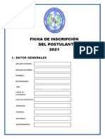 Ficha de Inscripción de Admisión 2021