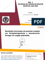 Resultados funcionales de pacientes tratados con faringolaringectomía y reconstrucción faríngea con colgajo pediculado