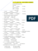 Luyện Tập Dạng 1 Của Đề Thi - Multiple Choice: Choose the correct answer to each of the following questions