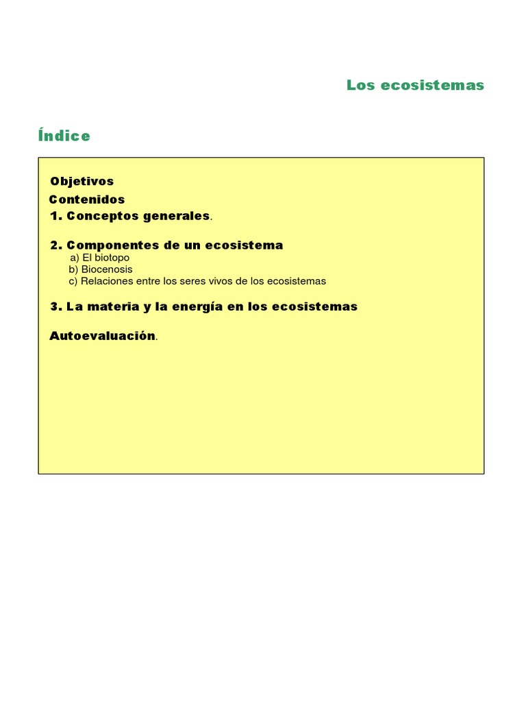 Componentes y funciones de los ecosistemas | PDF | Ecología | Ecosistema
