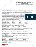 NGÀY 5 - ĐỀ TỰ LUYỆN SỐ 1