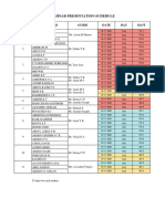 Seminar Presentation Schedule: Group NO Members Guide Date DAY Slot