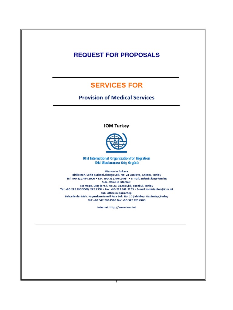 RFP Provision of Medical Services PDF Request For Proposal