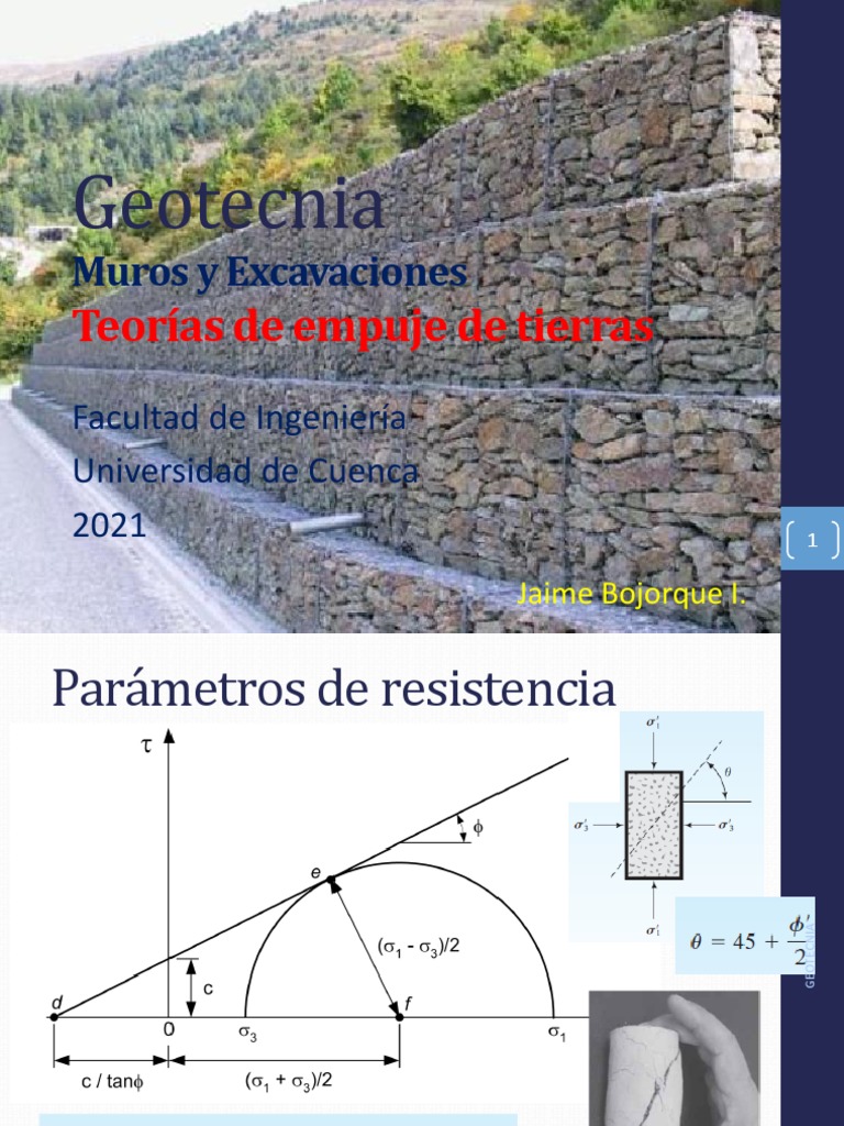 07b Geotecnia Presion Lateral A PDF Mecánica de sólidos