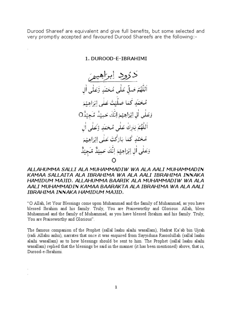 Durood Shareef Are Equivalent and Give Full Benefit1 | PDF | Quran | Islam
