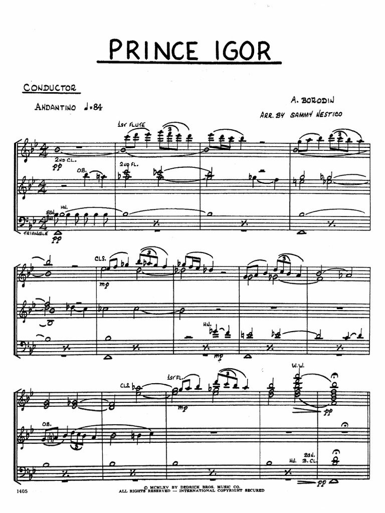 Prins Igor - Borodin - Sammy Nestico BB 5444 - Conductor | PDF