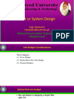 Link or System Design: Telecommunication Engineering Department