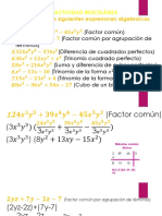 Actividad de Miscelánea Casos de Factorización - Ejemplos