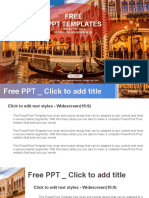 Gondolas With Tourists in Venice Travel PowerPoint Templates