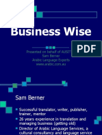 Business Wise: Presented On Behalf of AUSIT by Sam Berner Arabic Language Experts