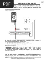 Manual de Testes - SDC 700: Sensor de Temperatura Da Água Do Motor - Resistências
