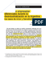 Schorr y Wainer (2006) - Trayectorias Empresariales Diferenciales Durante La Desindustrialización. Caso Arcor y Servotrón (Resumido)