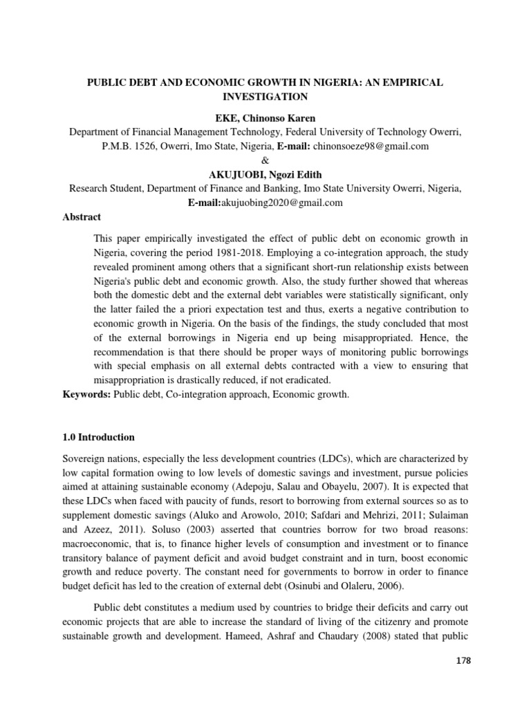 Impact of Public Debt on Nigeria's Growth | PDF | Economic Growth ...