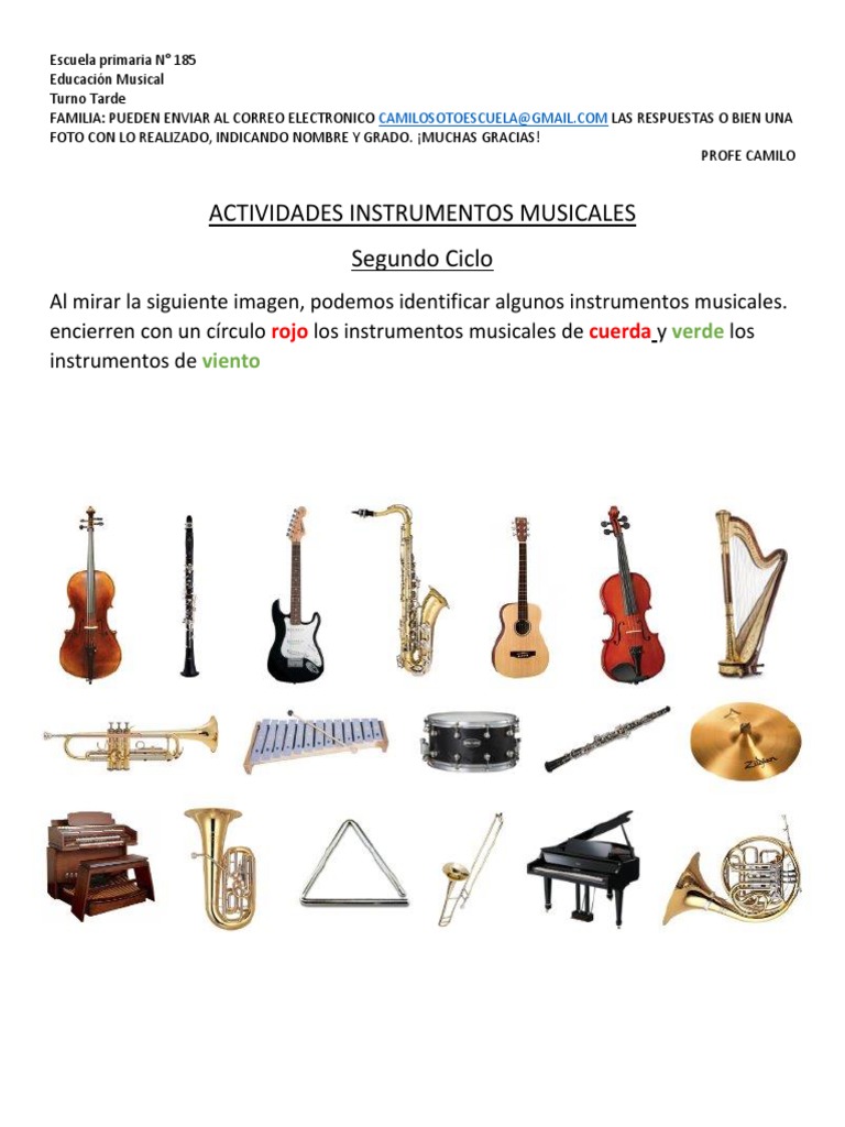 Orgullo interfaz Lesionarse Actividades Música SEGUNDO CICLO | PDF