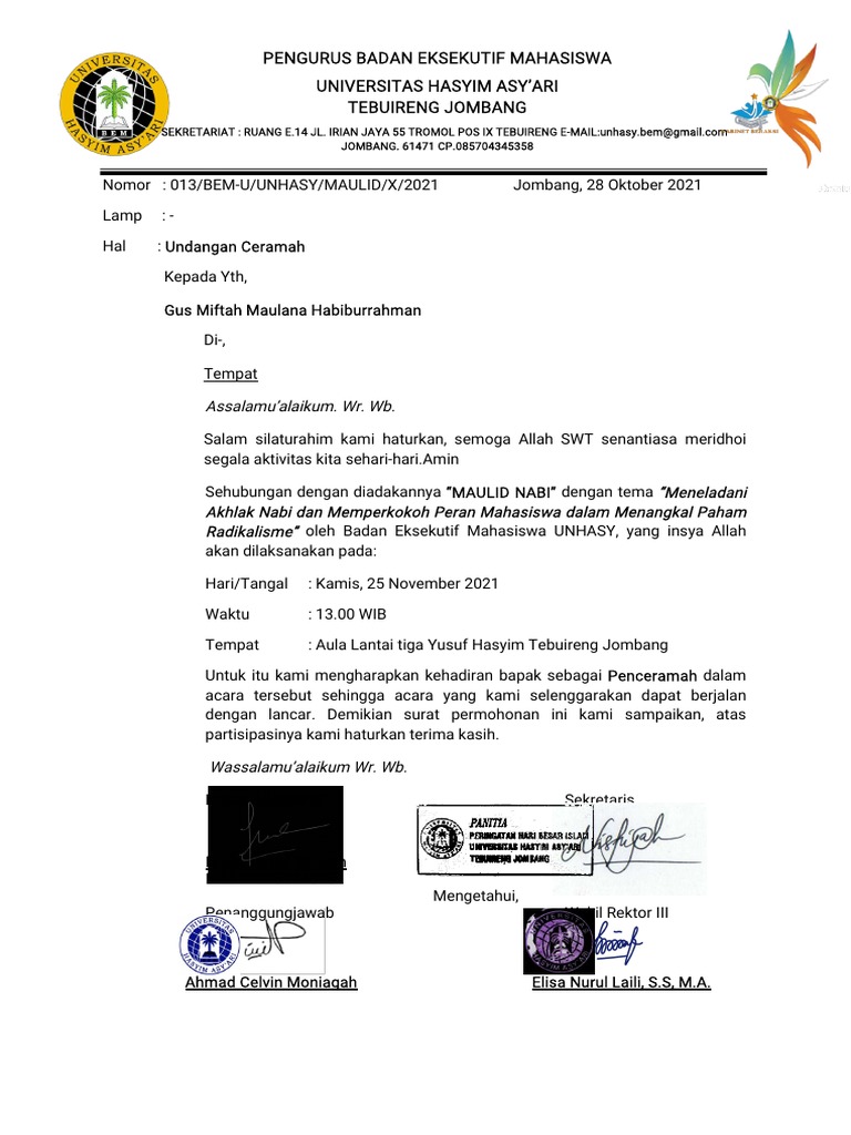 13.surat Undangan Ceramah Gus MIftah Fixx | PDF