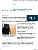 ConJur - Controle do juiz sobre oferta de ANPP se limita a requisitos objetivos