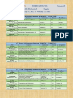 Final Exam Schedule: 3 Year (Morning Session 9:00AM - 12:00 PM)