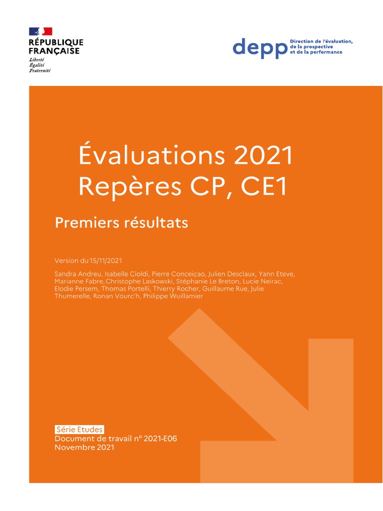 Évaluations Repères CP et CE1 2021 | PDF