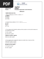 Name: Lalitha.G Reg. No: 19BEC1371 Course Code: ECE2006 Course: Computer Organization and Architecture Module-2 1 MARK MCQ (10x1 10) A) 100010