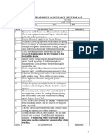 Elctrical Department Maintenance Sheet For Acb: Current Capacity Acb Type