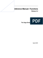 Sage Reference Manual Functions Chapter