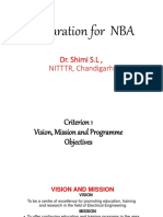 Preparation For NBA: Dr. Shimi S.L, NITTTR, Chandigarh