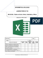 Lab08 - Tablas en Excel, Orden, Subtotales Condori Cuyo