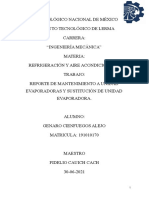 Reporte de Refrigeracion y Aire Acondicinado MANTENIMIENTO