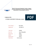 COMSATS University Islamabad, Lahore Campus: HUM102 ASSIGNMENT NO2 (Brochure Analysis)