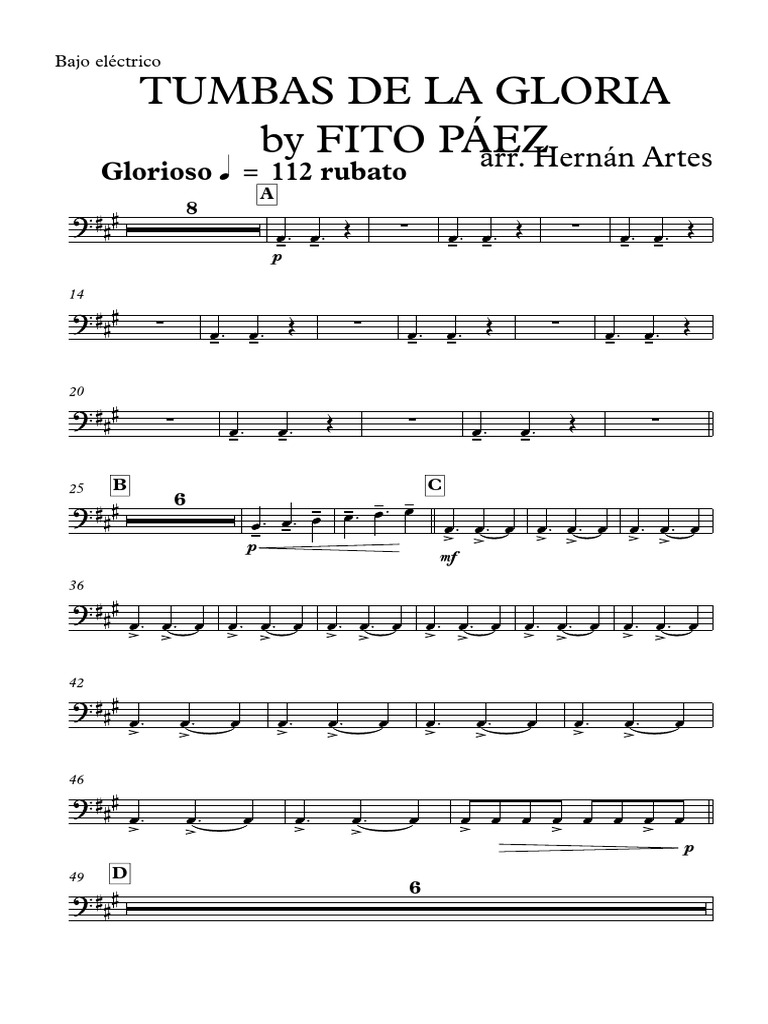 Bajo Eléctrico Tumbas de La Gloria PDF