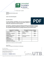 Carta de Homologación Modelo MOVI-UTB