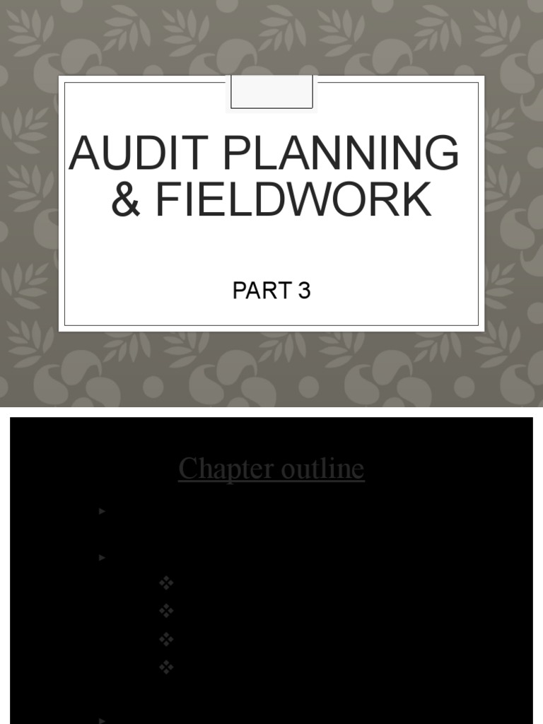 Aud390 Audit Planning Part 3 | PDF | Internal Control | Audit