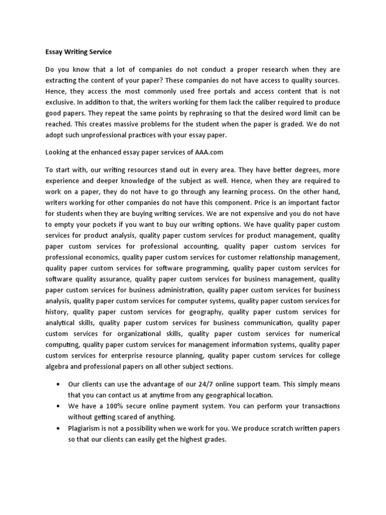 Custom Essay Writing Services Explained | PDF | Essays | Business