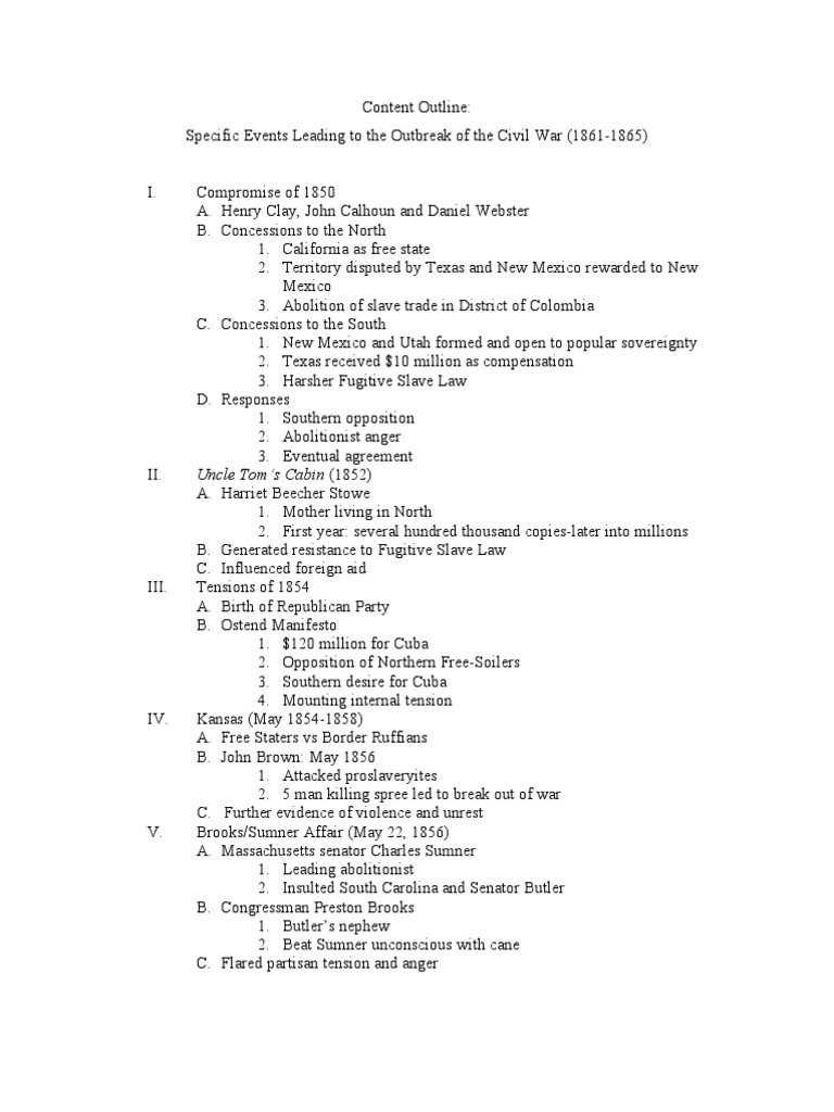 Civil war outline notes picture