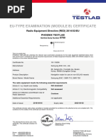 Eu-Type Examination (Module B) Certificate: Radio Equipment Directive (RED) 2014/53/EU Phoenix Testlab 0700