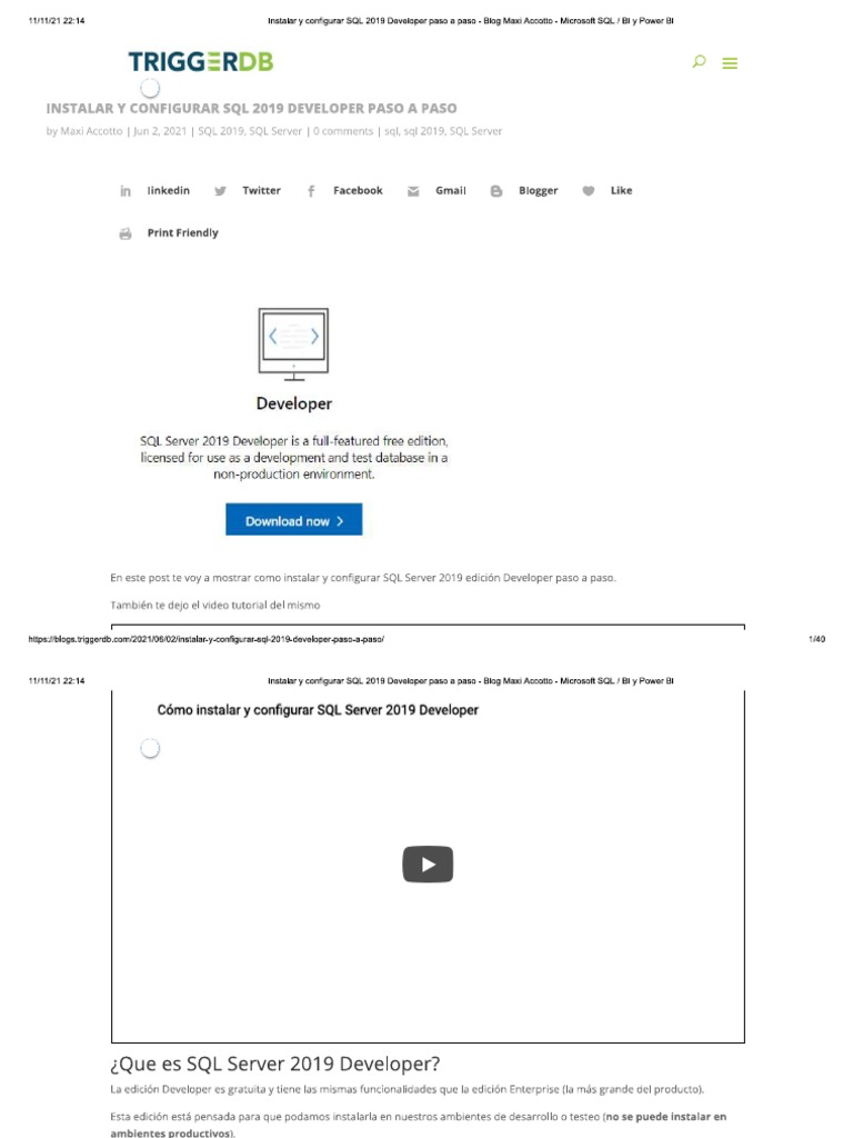 Instalar y Configurar SQL 2019 Developer Paso A Paso - Maxi Accotto ...