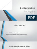 Gender Studies Lecture on Autonomy vs Integration Debate