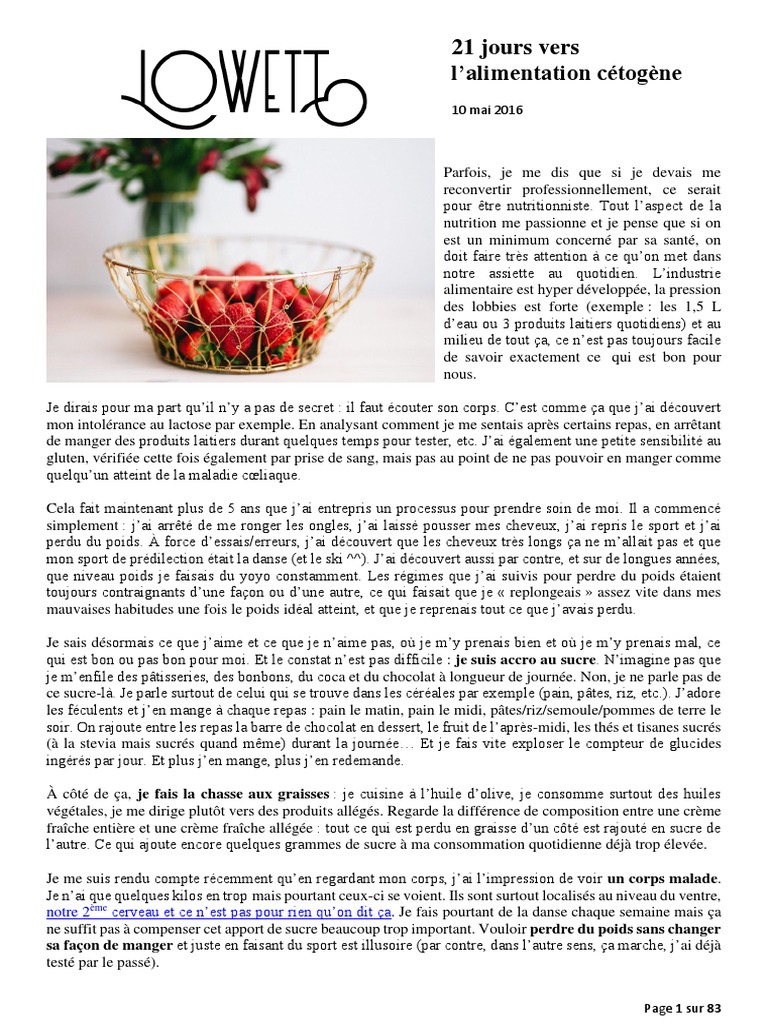 100 Aliments Céto à Volonté Pdf Gratuit Alimentation Cetogene - Regime Keto | PDF | Diète cétogène | Manger